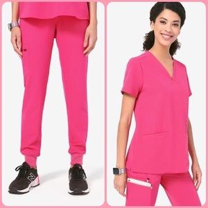 FIGS Hot Pink Medium Tall Zamora Scrub Bottom